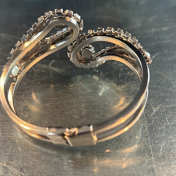 Rhinestone clamper 2.5 circumference silver tone - Picture 3 of 5